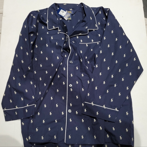 Polo Ralph Lauren Men's 100% Cotton Woven long Sleeve Sleepwear Top